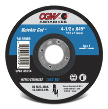 CGW Abrasives 35518 - Quickie Cut Reinforced Cut-Off Wheels, Type 1