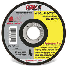 CGW Abrasives 45009 - Contaminant-Free Cut-Off Wheels