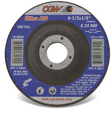 CGW Abrasives 36190 - 1/8" Depressed Center Grinding Wheels, Type 27 - White AO