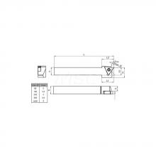 Guhring 9253510120350 - Square shank holder straight, external machining, without IC