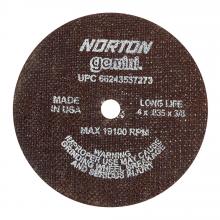 Saint-Gobain Abrasives Inc. 66243537273 - 4 x .035 x 3/8 In. Gemini LF Cut-Off Wheel 60 O T01/41