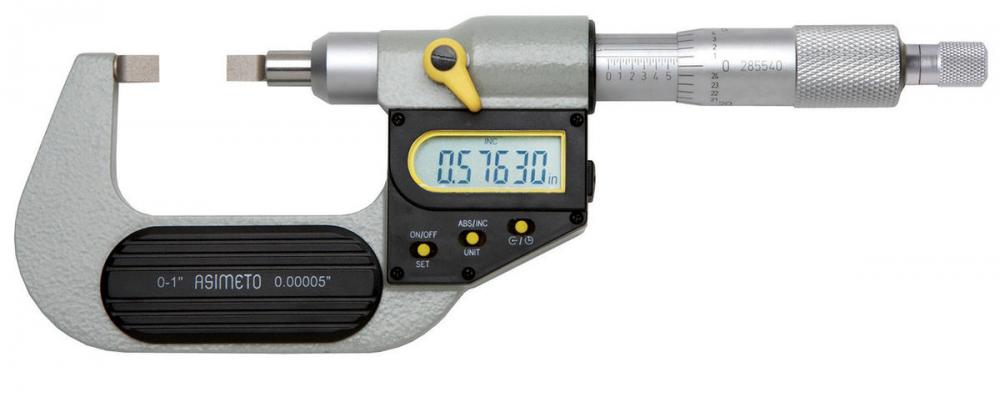 1-2&#34;/25.50mm x 0.00005&#34;/0.001mm Style A Asimeto Digital Blade Micrometer