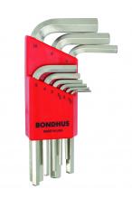 Bondhus 16299 - Set 9 BriteGuard Plated Hex L-wrenches 1.5-10mm - Short