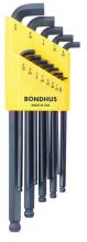 Bondhus 16537 - Set 13 Stubby Ball End L-wrenches .050-3/8"