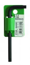 Bondhus 31740 - T40 TorxÂ® L-wrench - Short Arm - Tagged & Barcoded