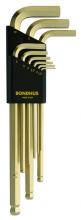 Bondhus 38099 - Set 9 GoldGuard Plated Ball End L-wrenches 1.5-10mm