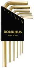 Bondhus 38246 - Set 6 GoldGuard Plated Hex L-wrenches 1.5-5mm - Short