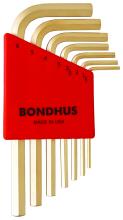 Bondhus 38292 - Set 7 GoldGuard Plated Hex L-wrenches 1.5-6mm - Short