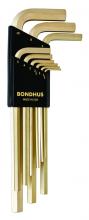 Bondhus 39199 - Set 9 GoldGuard Plated Hex L-wrenches 1.5-10mm - Long