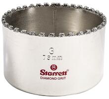 LS Starrett KD0300-N - DIAMOND GRIT HOLE SAW, 3" - 76MM DIAMETER