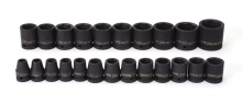 Williams JHW37915 - 1/2" Drive Universal 6-Point Impact Socket Set, 6-Point, Metric, 23 pcs