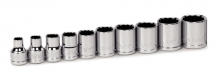 Williams JHW31927 - 3/8" Drive Shallow Socket Set, 12-Point, 10 pcs