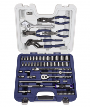 Williams JHW50615A - 58 pc 3/8" Drive Socket, Screwdriver and Pliers Set, 6-Point, Rugged Case System, SAE & Metric