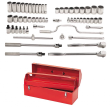 Williams JHWWSS-57F - 57 pc 1/2" Drive -Point SAE Shallow and Deep Socket and Drive Tool Set Packed Cardboard Box