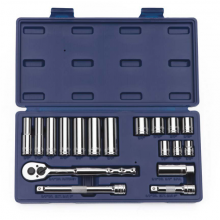 Williams JHW50664 - 18 pc 3/8" Drive -Point SAE Shallow and Deep Socket and Drive Tool Set Compact Case