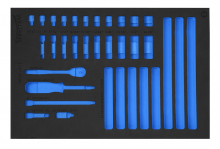 Williams JHWFWSM-26HF13FM - 1/3 Foam Drawer Inset Only for 27 pc 1/4 Drive 6-Point SAE Standard Socket and Drive Tool Set