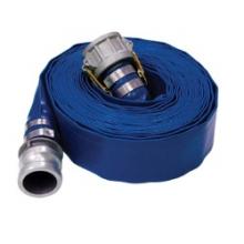 Midland Industries BLAY-600-CASS - BUCHANAN RUBBER BLAY 50 ft L Camlock PVC Tube Blue Water Discharge Lay Flat Hose Assembly