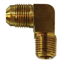 Midland Industries 10300B - MIDLAND INDUSTRIES 102 Male Flared Male NPTF Brass 90 deg Barstock Elbow