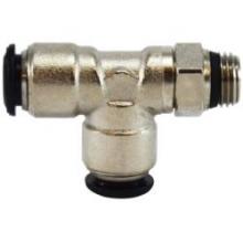 Midland Industries 20668N - MIDLAND INDUSTRIES 206 Swivel Run Tee 8 mm Push-In MPT 8 mm Push-In Brass Nickel-Plated