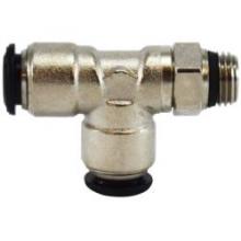 Midland Industries 20670N - MIDLAND INDUSTRIES 206 Push-In MNPT Global Push-In Brass Nickel-Plated Swivel Run Tee