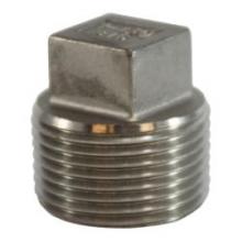 Midland Industries 63644 - MIDLAND INDUSTRIES 636 MPT Stainless Steel 150 lb Cored Square Head Plug