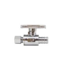 Midland Industries 746538 - MIDLAND INDUSTRIES 7465 PEX x Compression Connection Brass Body Chrome-Plated Straight Supply Stop