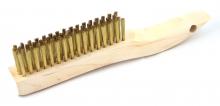 Brush Research Manufacturing B46B - B46B Shoe Handle Scratch Brush, .006 Brass, 4X16, 1" Trim, 10.25" OAL